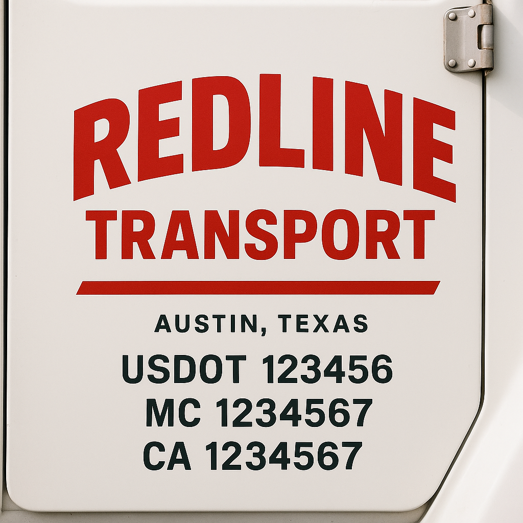 Custom Trucking, Logistics, Work Truck, Semi-Truck, Truck Door Decal Sticker Lettering (Set of 2)