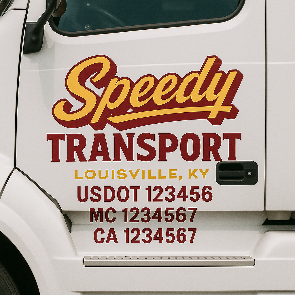 Custom Trucking, Logistics, Work Truck, Semi-Truck, Truck Door Decal Sticker Lettering (Set of 2)