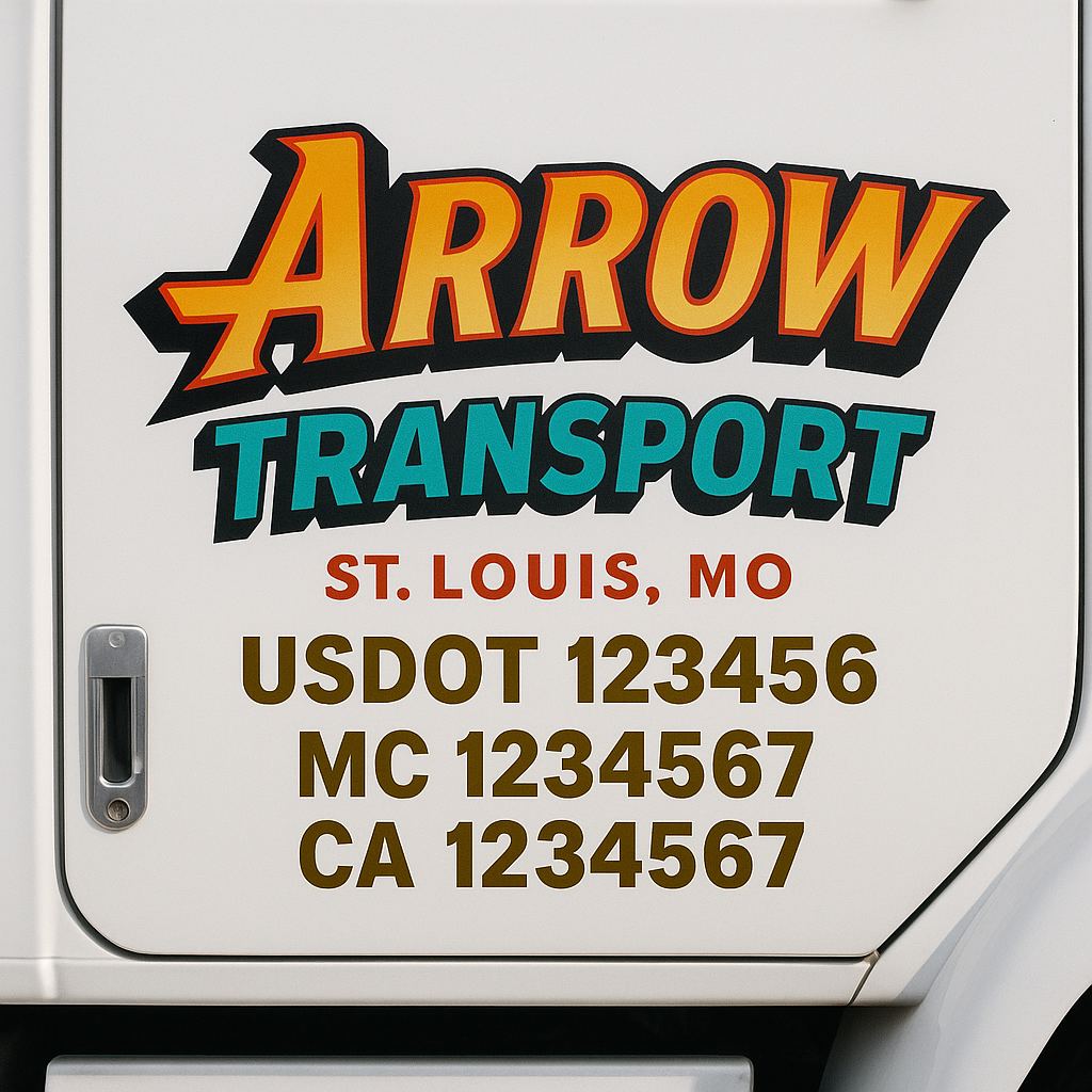 Custom Trucking, Logistics, Work Truck, Semi-Truck, Truck Door Decal Sticker Lettering (Set of 2)