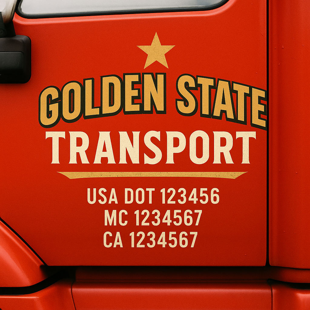 Custom Trucking, Logistics, Work Truck, Semi-Truck, Truck Door Decal Sticker Lettering (Set of 2)