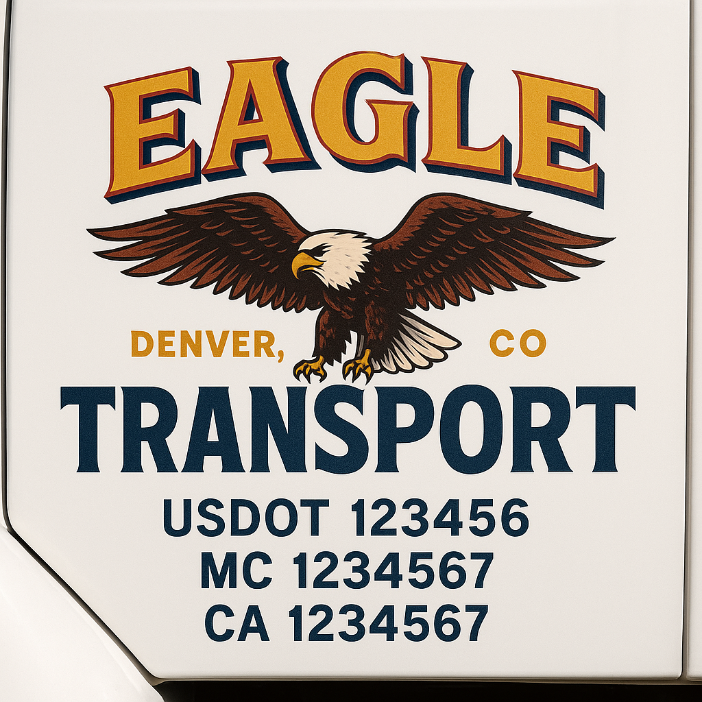 Custom Trucking, Logistics, Work Truck, Semi-Truck, Truck Door Decal Sticker Lettering (Set of 2)