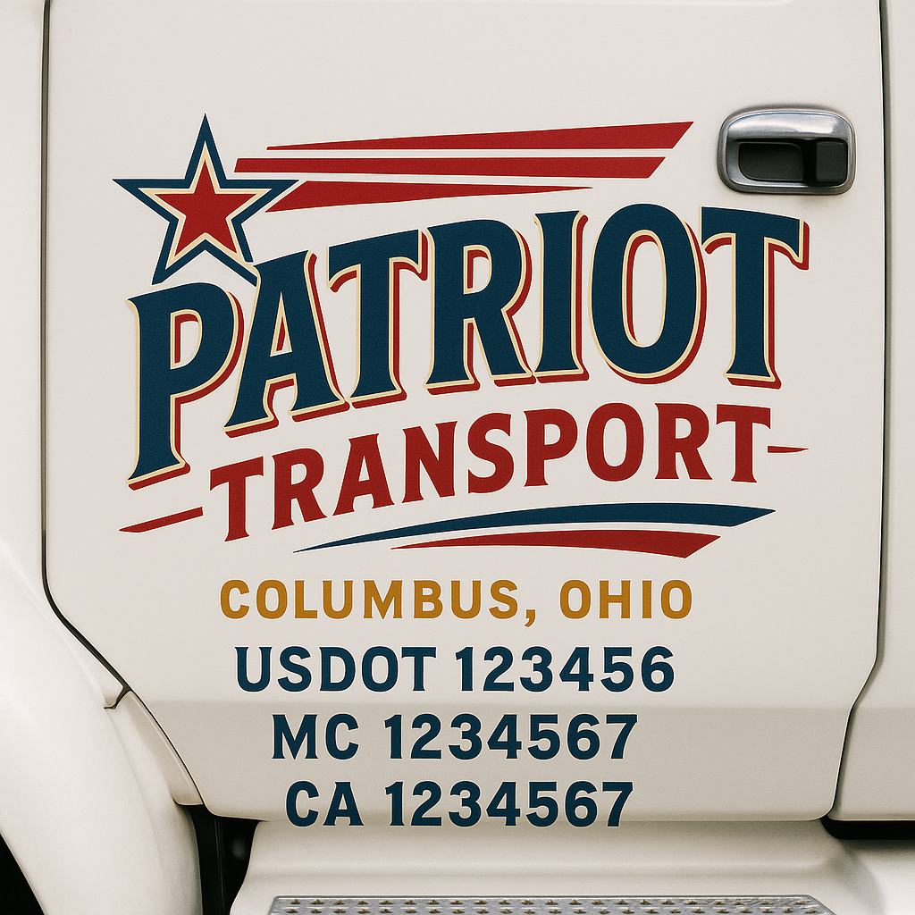 Custom Trucking, Logistics, Work Truck, Semi-Truck, Truck Door Decal Sticker Lettering (Set of 2)