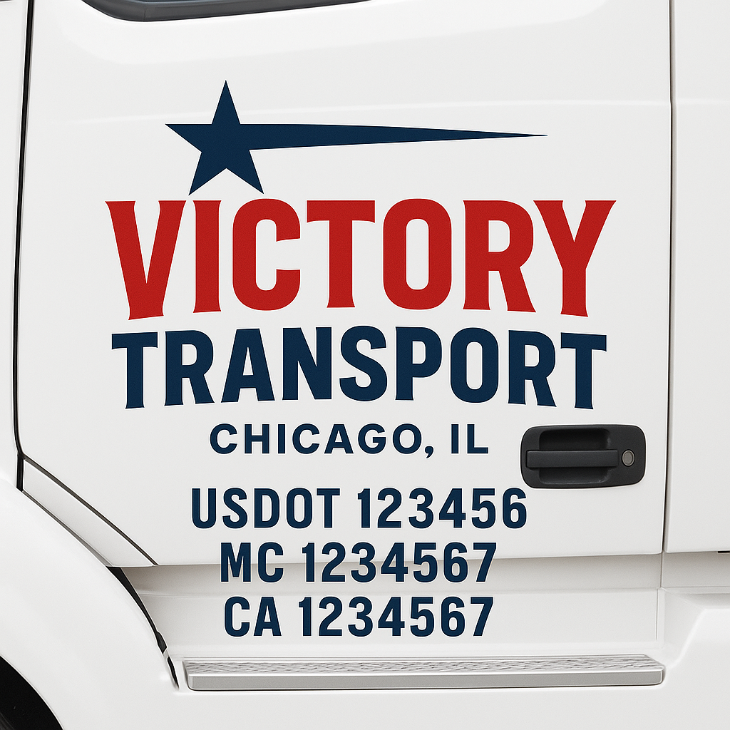 Custom Trucking, Logistics, Work Truck, Semi-Truck, Truck Door Decal Sticker Lettering (Set of 2)