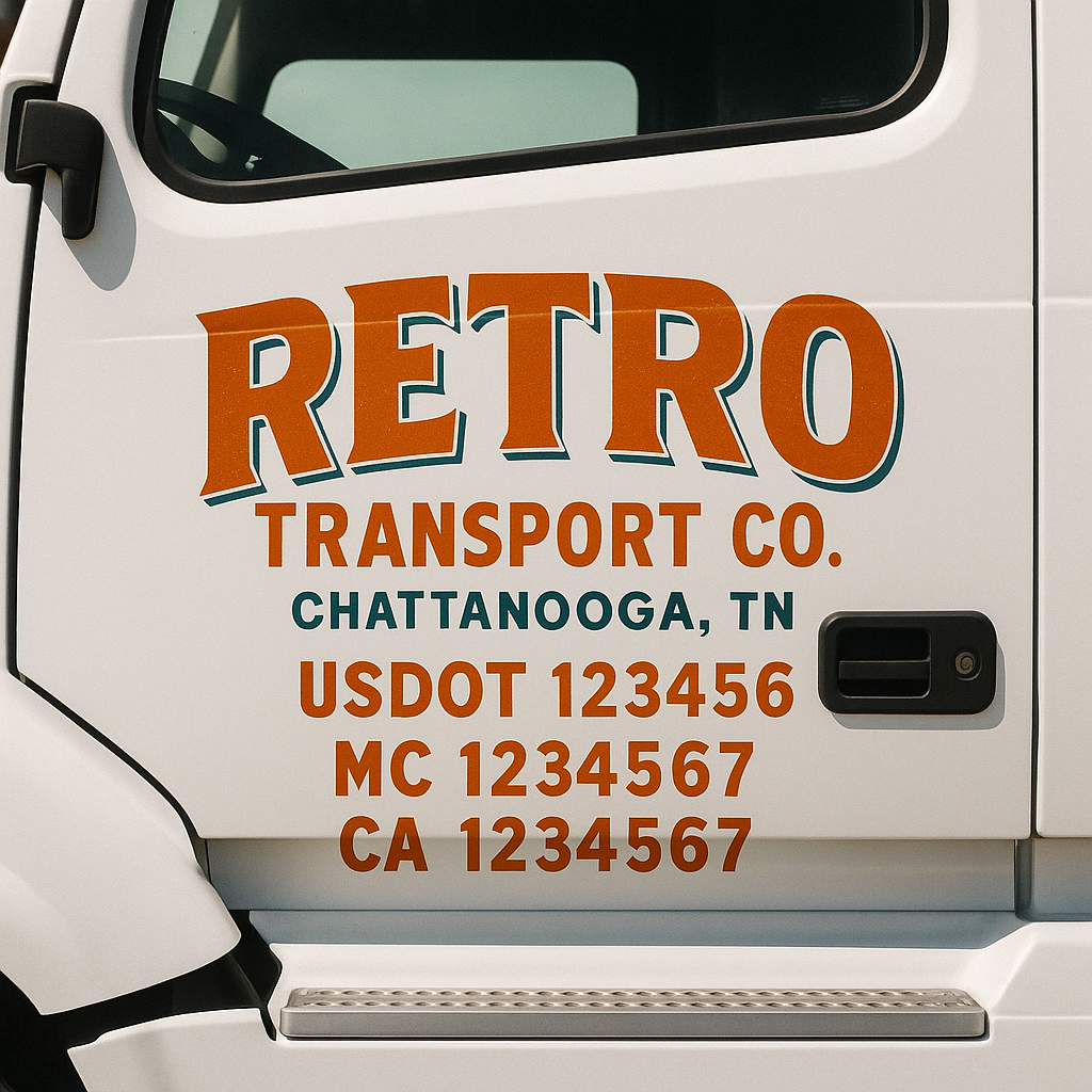 Custom Trucking, Logistics, Work Truck, Semi-Truck, Truck Door Decal Sticker Lettering (Set of 2)