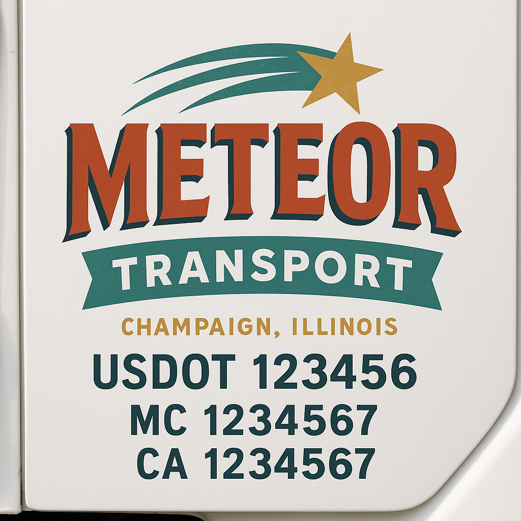 Custom Trucking, Logistics, Work Truck, Semi-Truck, Truck Door Decal Sticker Lettering (Set of 2)