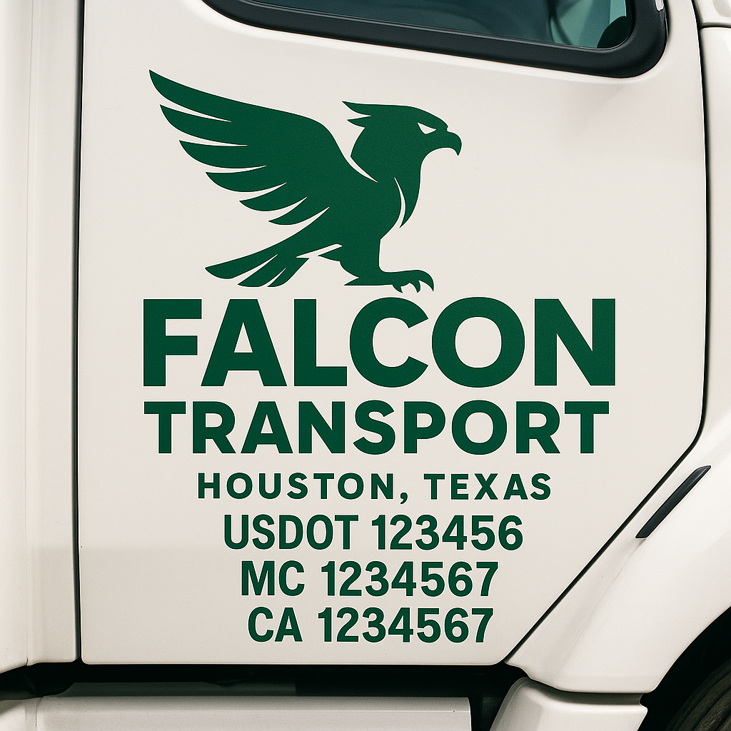 Custom Trucking, Logistics, Work Truck, Semi-Truck, Truck Door Decal Sticker Lettering (Set of 2)