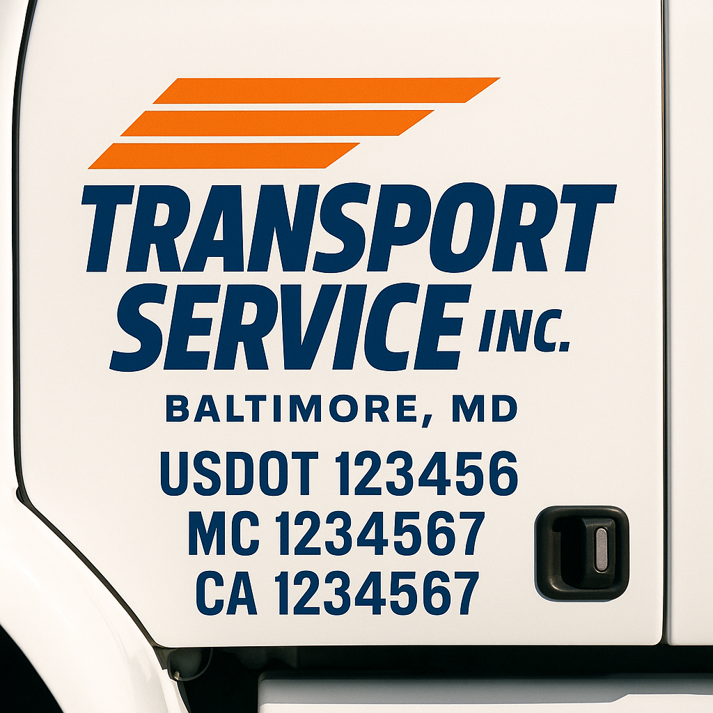 Custom Trucking, Logistics, Work Truck, Semi-Truck, Truck Door Decal Sticker Lettering (Set of 2)