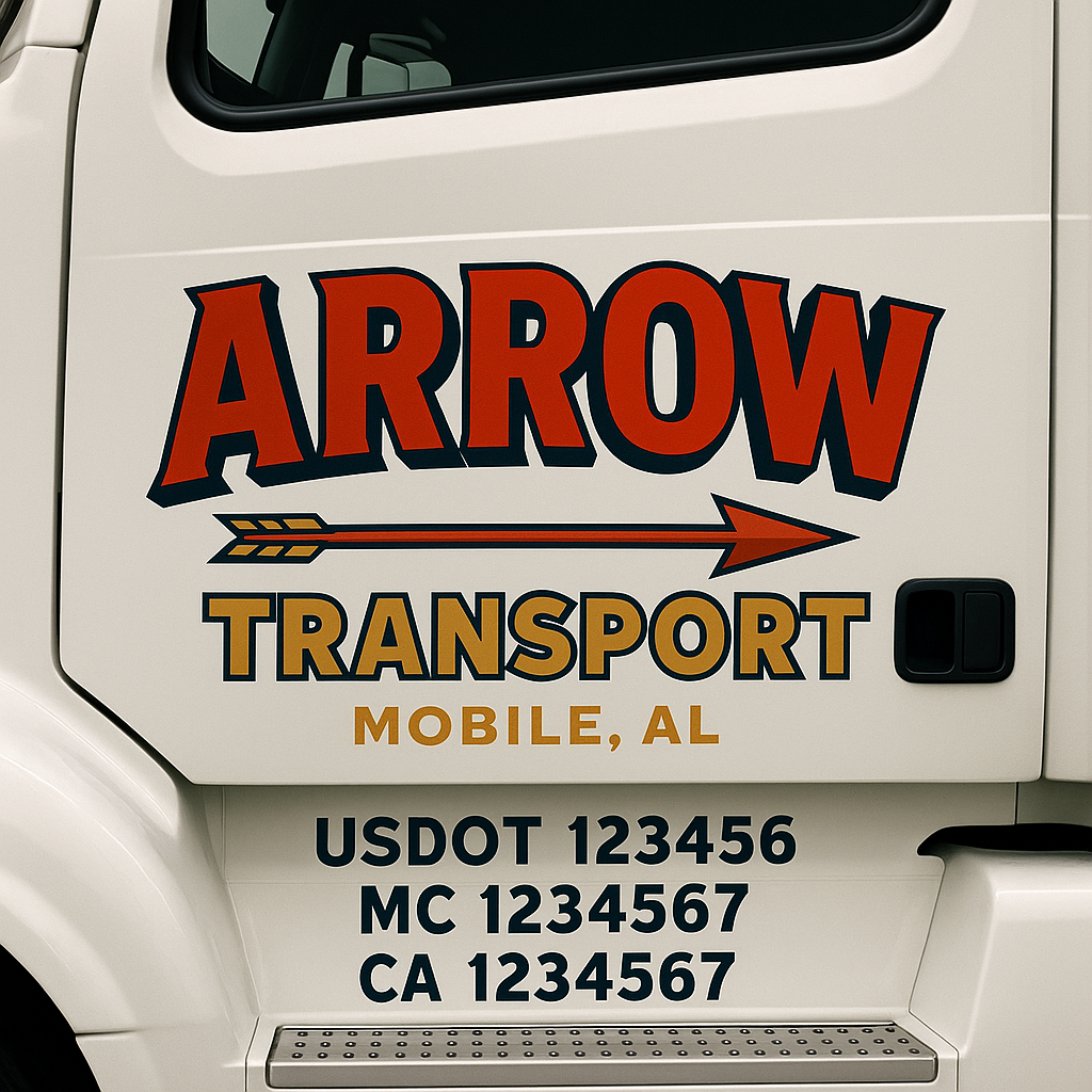 Custom Trucking, Logistics, Work Truck, Semi-Truck, Truck Door Decal Sticker Lettering (Set of 2)