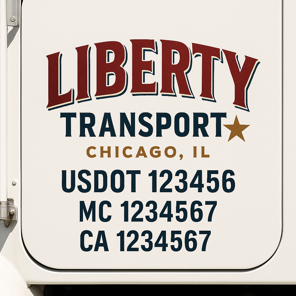 Custom Trucking, Logistics, Work Truck, Semi-Truck, Truck Door Decal Sticker Lettering (Set of 2)