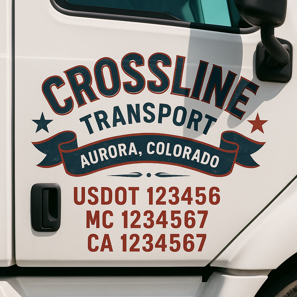 Custom Trucking, Logistics, Work Truck, Semi-Truck, Truck Door Decal Sticker Lettering (Set of 2)