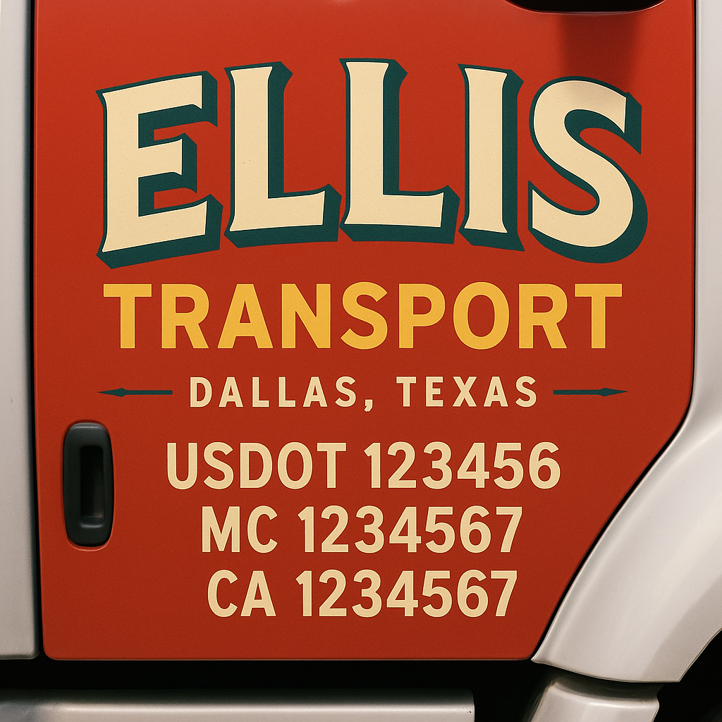 Custom Trucking, Logistics, Work Truck, Semi-Truck, Truck Door Decal Sticker Lettering (Set of 2)