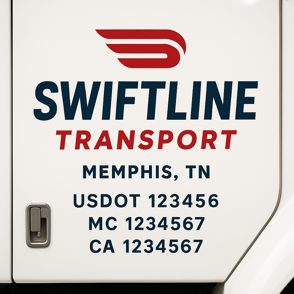 Custom Trucking, Logistics, Work Truck, Semi-Truck, Truck Door Decal Sticker Lettering (Set of 2)