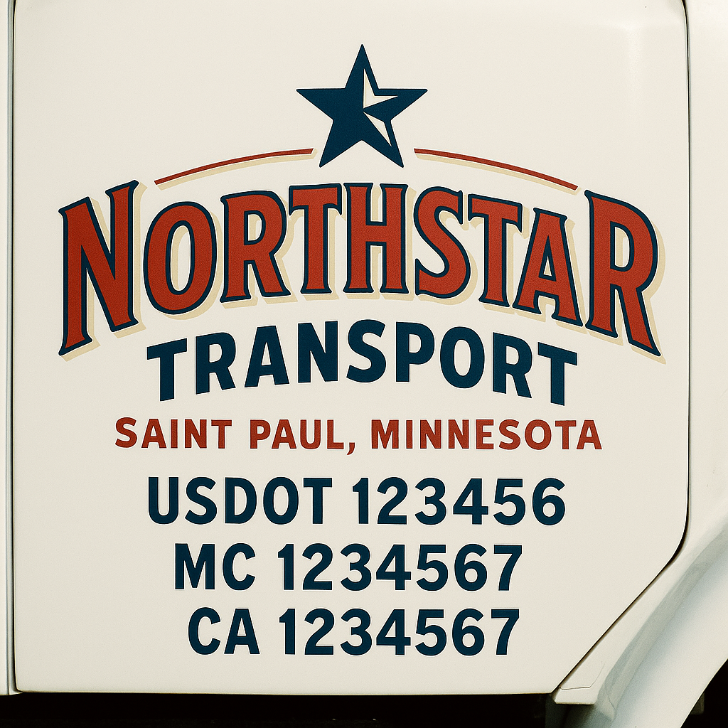 Custom Trucking, Logistics, Work Truck, Semi-Truck, Truck Door Decal Sticker Lettering (Set of 2)