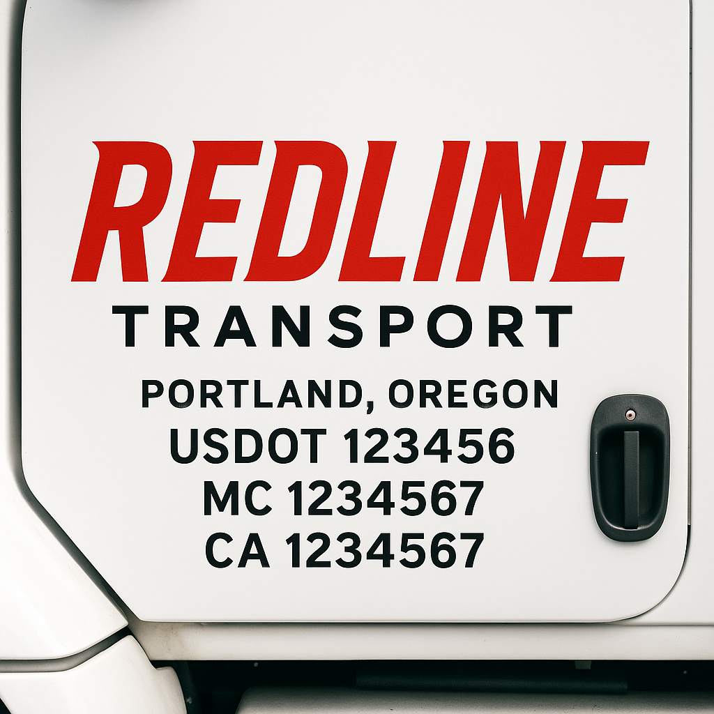 Custom Trucking, Logistics, Work Truck, Semi-Truck, Truck Door Decal Sticker Lettering (Set of 2)