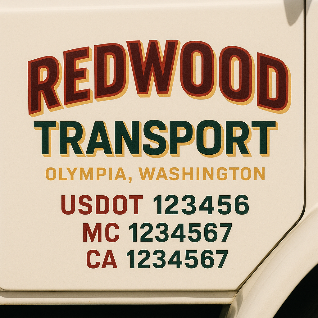 Custom Trucking, Logistics, Work Truck, Semi-Truck, Truck Door Decal Sticker Lettering (Set of 2)