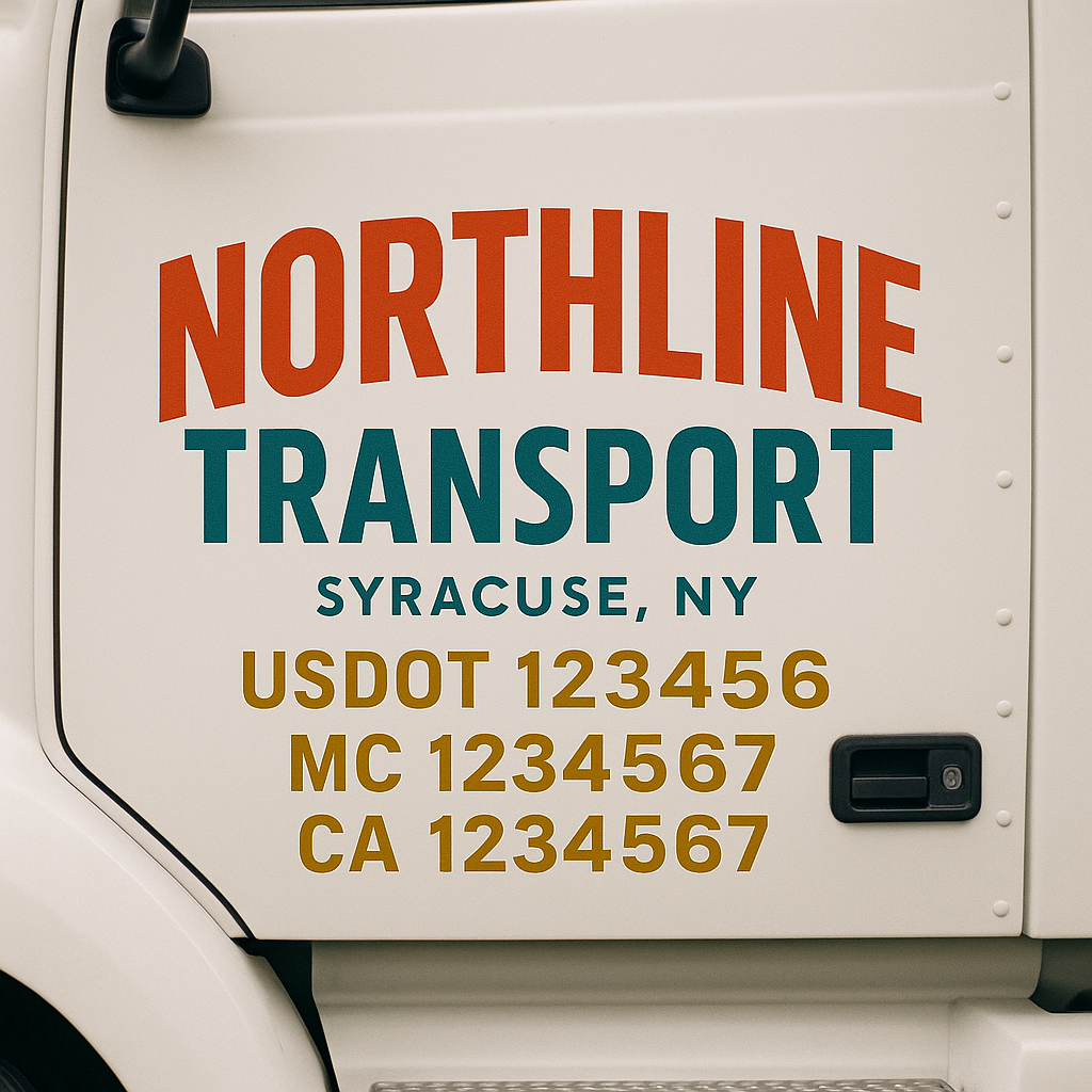 Custom Trucking, Logistics, Work Truck, Semi-Truck, Truck Door Decal Sticker Lettering (Set of 2)