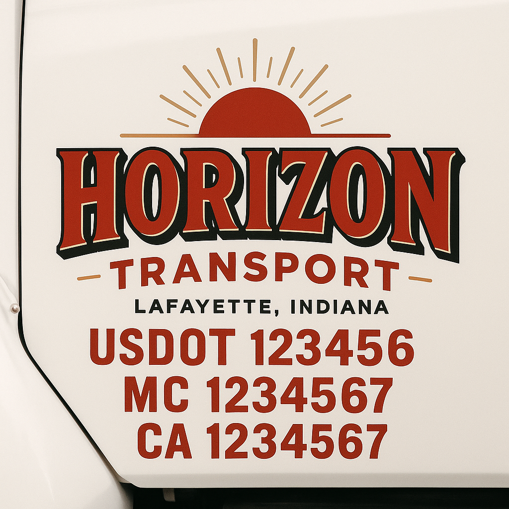 Custom Trucking, Logistics, Work Truck, Semi-Truck, Truck Door Decal Sticker Lettering (Set of 2)