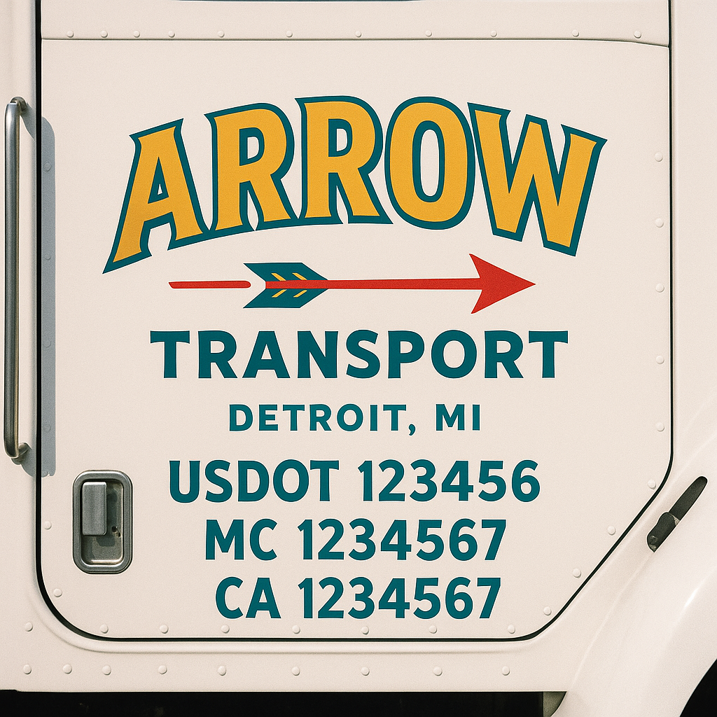 Custom Trucking, Logistics, Work Truck, Semi-Truck, Truck Door Decal Sticker Lettering (Set of 2)