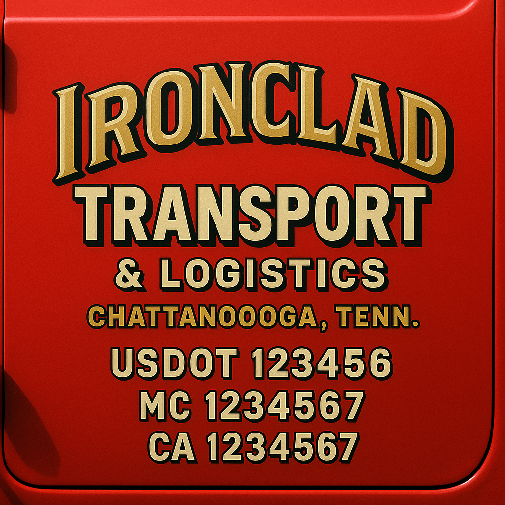 Custom Trucking, Logistics, Work Truck, Semi-Truck, Truck Door Decal Sticker Lettering (Set of 2)