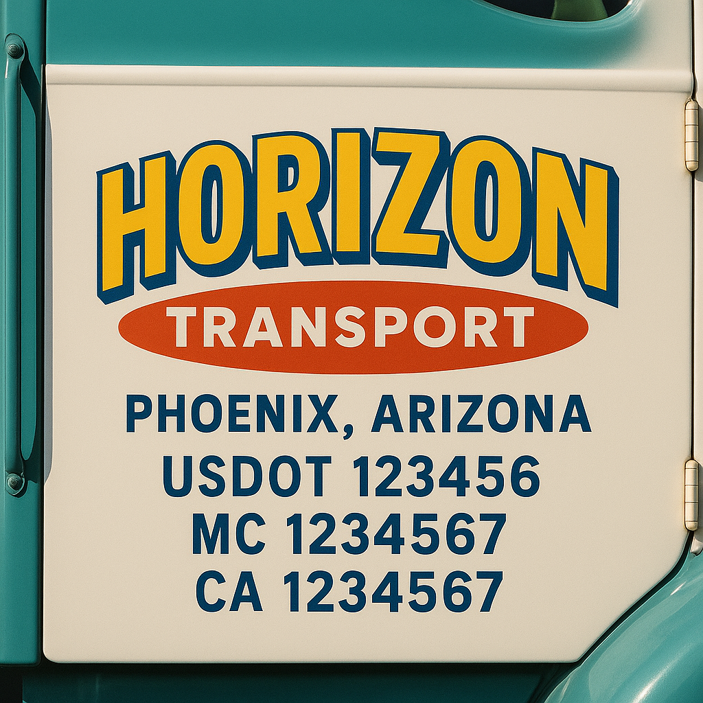 Custom Trucking, Logistics, Work Truck, Semi-Truck, Truck Door Decal Sticker Lettering (Set of 2)