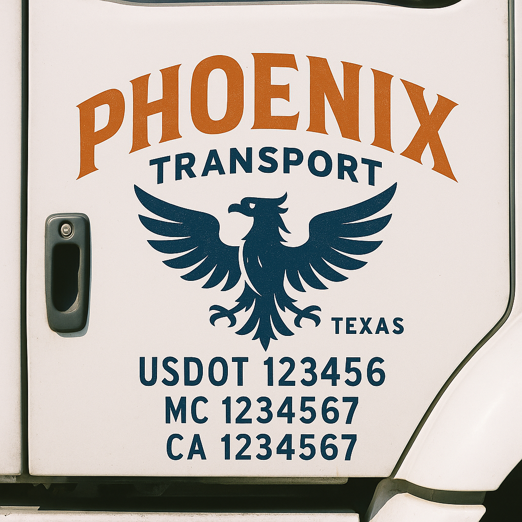 Custom Trucking, Logistics, Work Truck, Semi-Truck, Truck Door Decal Sticker Lettering (Set of 2)
