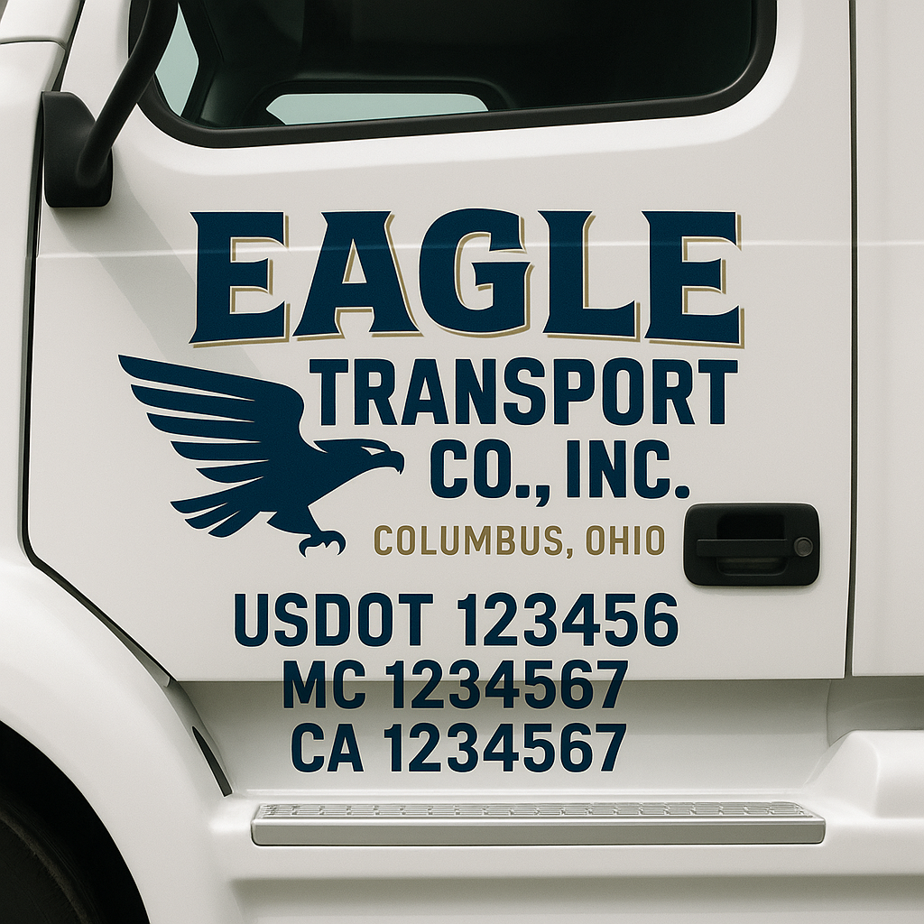Custom Trucking, Logistics, Work Truck, Semi-Truck, Truck Door Decal Sticker Lettering (Set of 2)