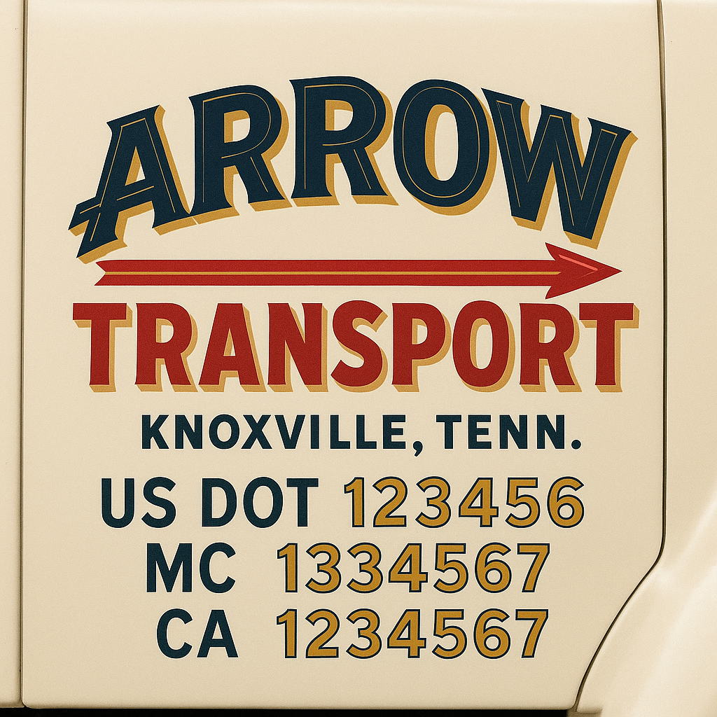 Custom Trucking, Logistics, Work Truck, Semi-Truck, Truck Door Decal Sticker Lettering (Set of 2)