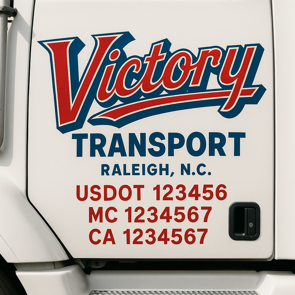 Custom Trucking, Logistics, Work Truck, Semi-Truck, Truck Door Decal Sticker Lettering (Set of 2)