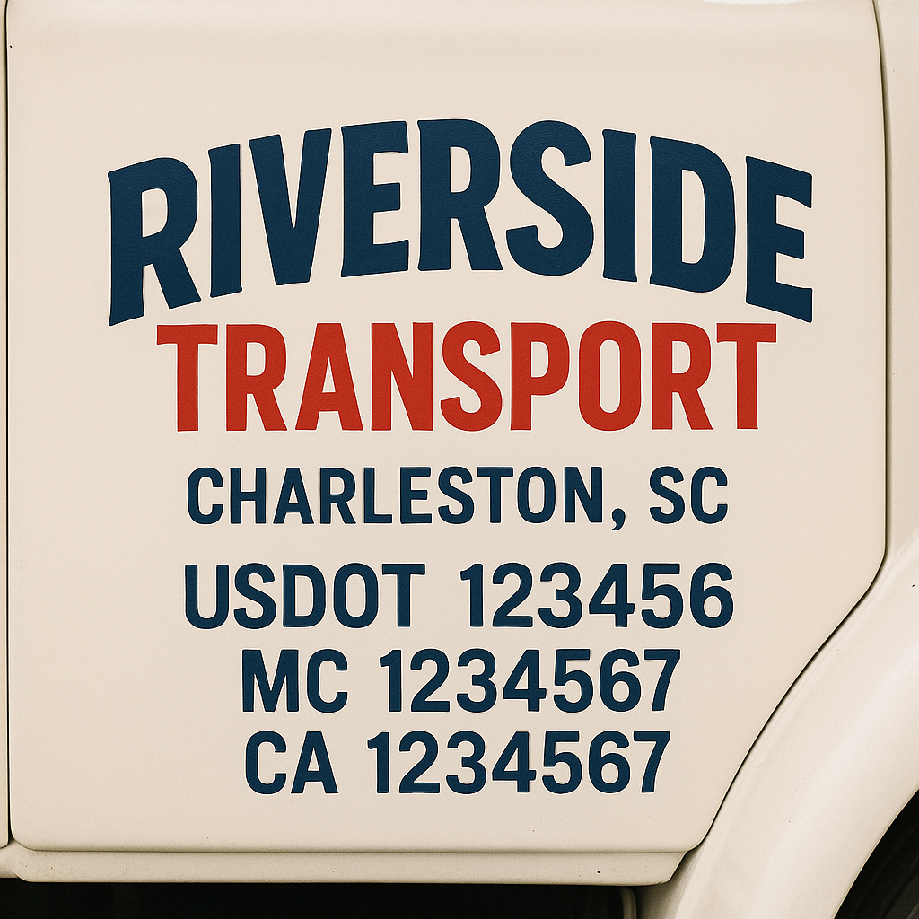 Custom Trucking, Logistics, Work Truck, Semi-Truck, Truck Door Decal Sticker Lettering (Set of 2)