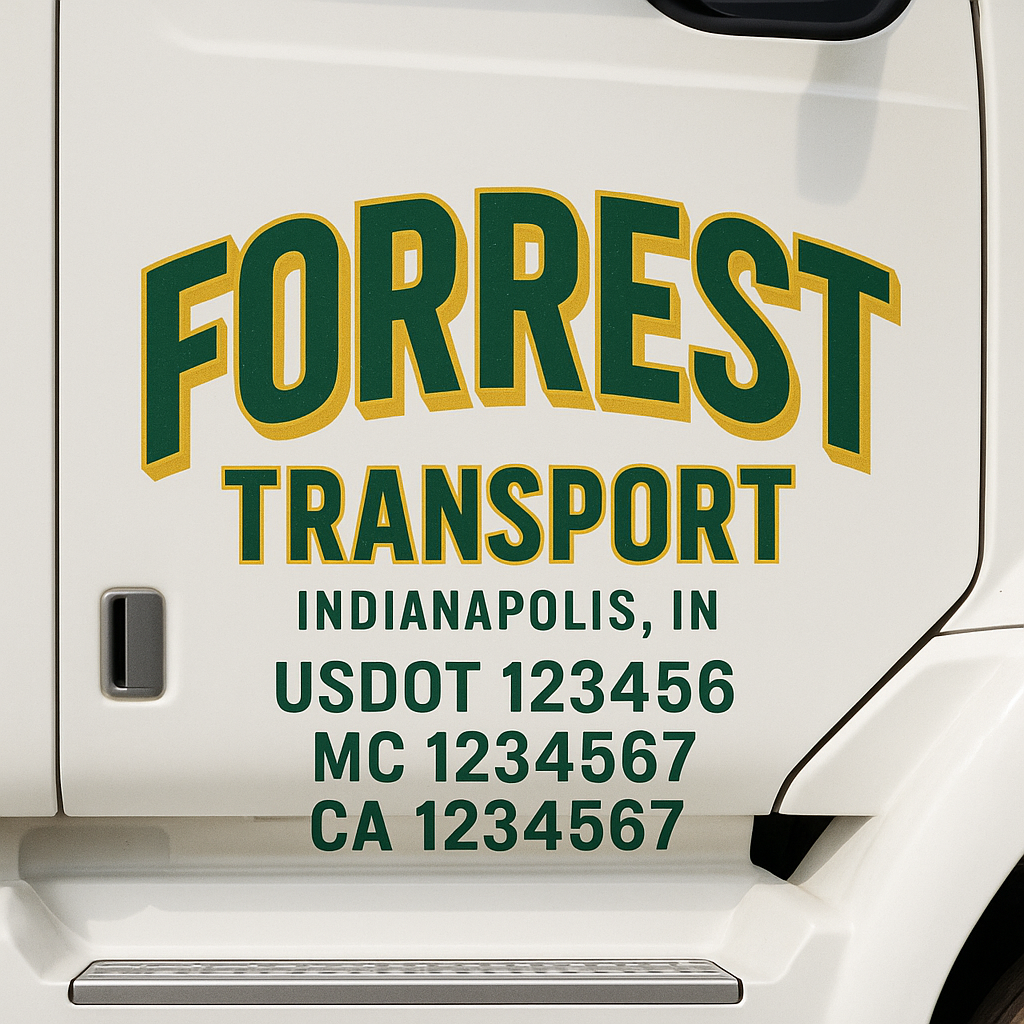 Custom Trucking, Logistics, Work Truck, Semi-Truck, Truck Door Decal Sticker Lettering (Set of 2)