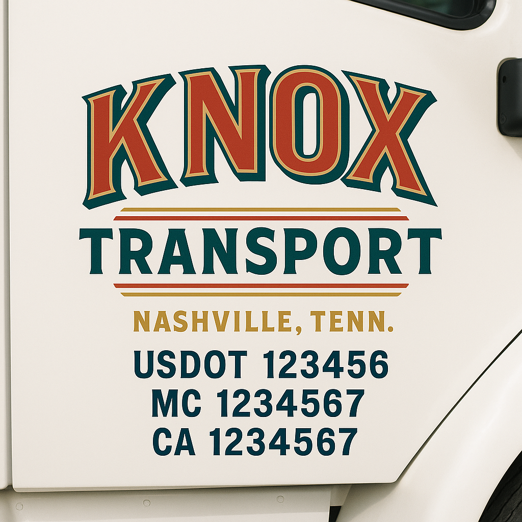 Custom Trucking, Logistics, Work Truck, Semi-Truck, Truck Door Decal Sticker Lettering (Set of 2)