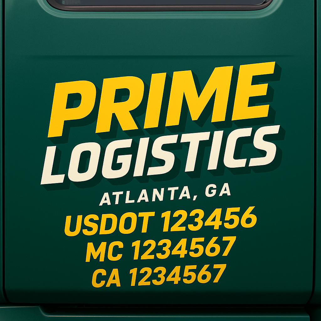 Custom Trucking, Logistics, Work Truck, Semi-Truck, Truck Door Decal Sticker Lettering (Set of 2)