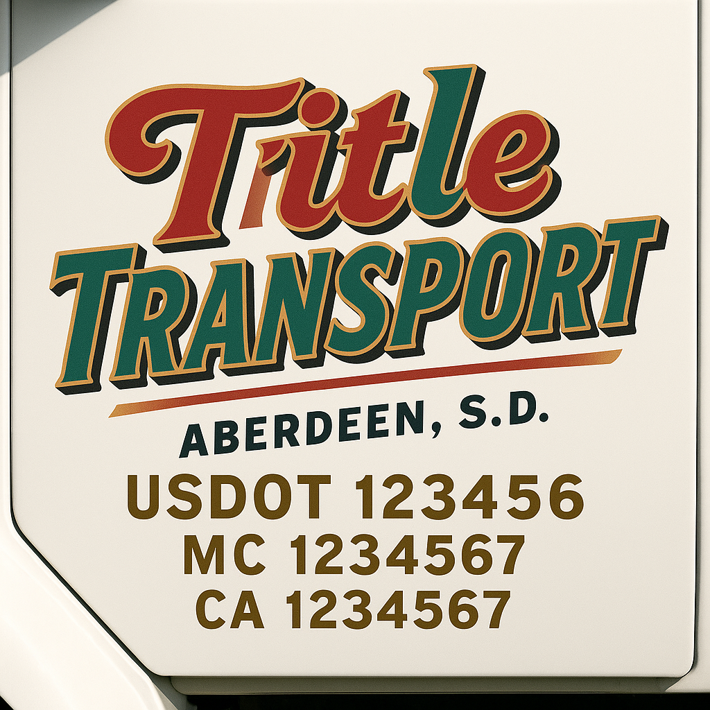 Custom Trucking, Logistics, Work Truck, Semi-Truck, Truck Door Decal Sticker Lettering (Set of 2)