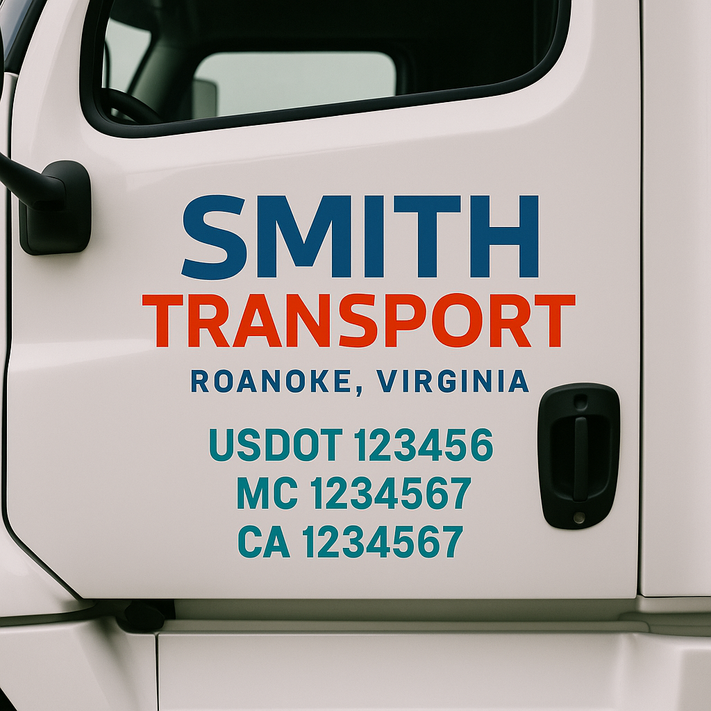 Custom Trucking, Logistics, Work Truck, Semi-Truck, Truck Door Decal Sticker Lettering (Set of 2)