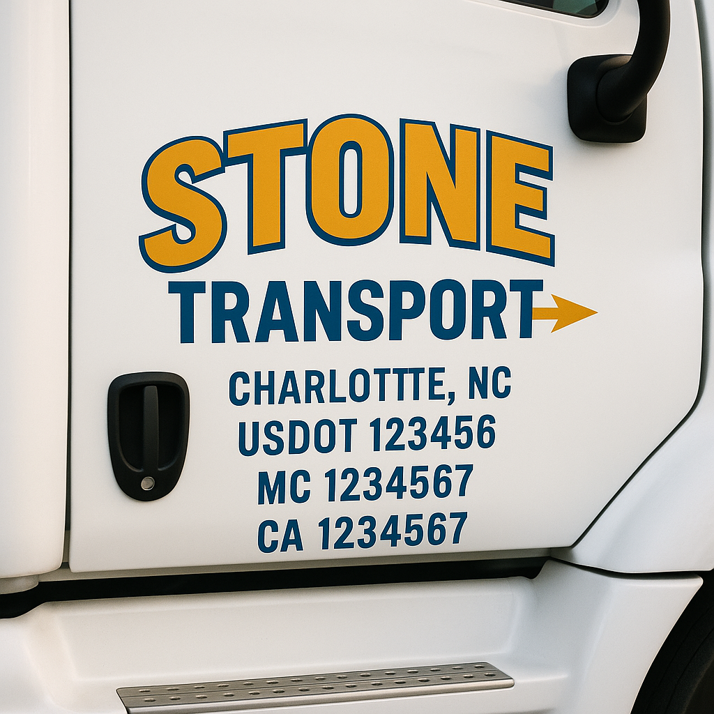 Custom Trucking, Logistics, Work Truck, Semi-Truck, Truck Door Decal Sticker Lettering (Set of 2)