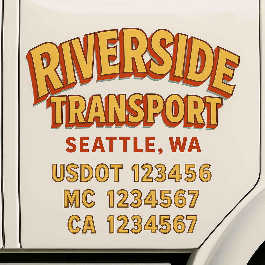 Custom Trucking, Logistics, Work Truck, Semi-Truck, Truck Door Decal Sticker Lettering (Set of 2)