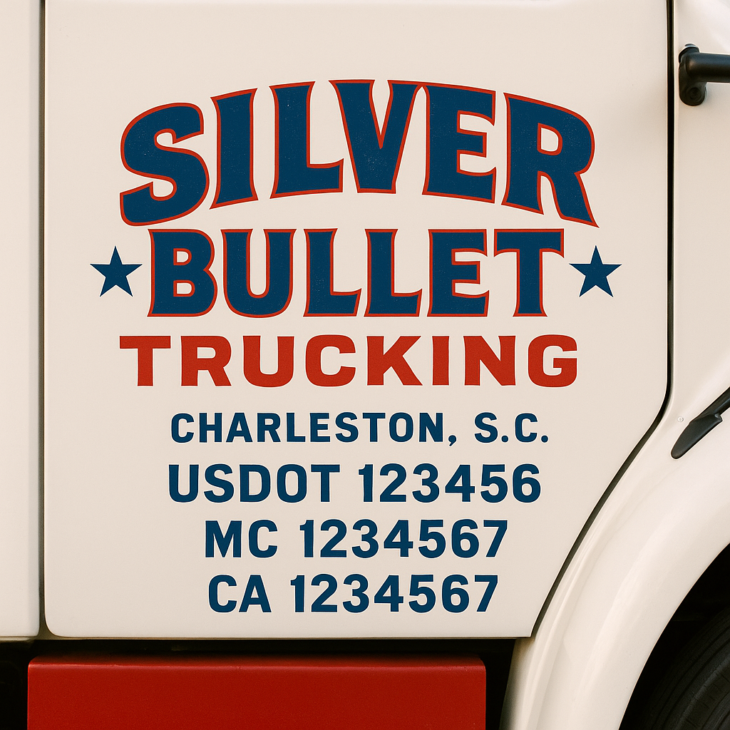 Custom Trucking, Logistics, Work Truck, Semi-Truck, Truck Door Decal Sticker Lettering (Set of 2)