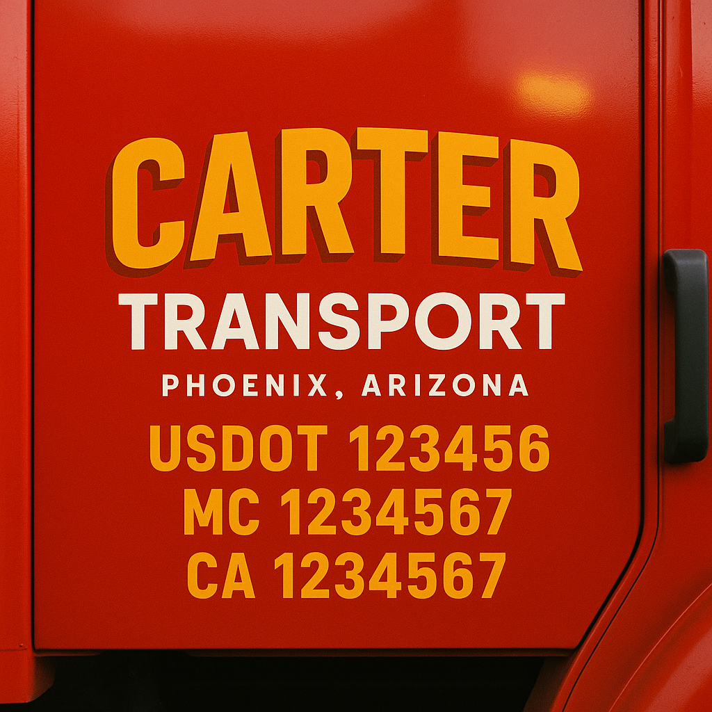 Custom Trucking, Logistics, Work Truck, Semi-Truck, Truck Door Decal Sticker Lettering (Set of 2)