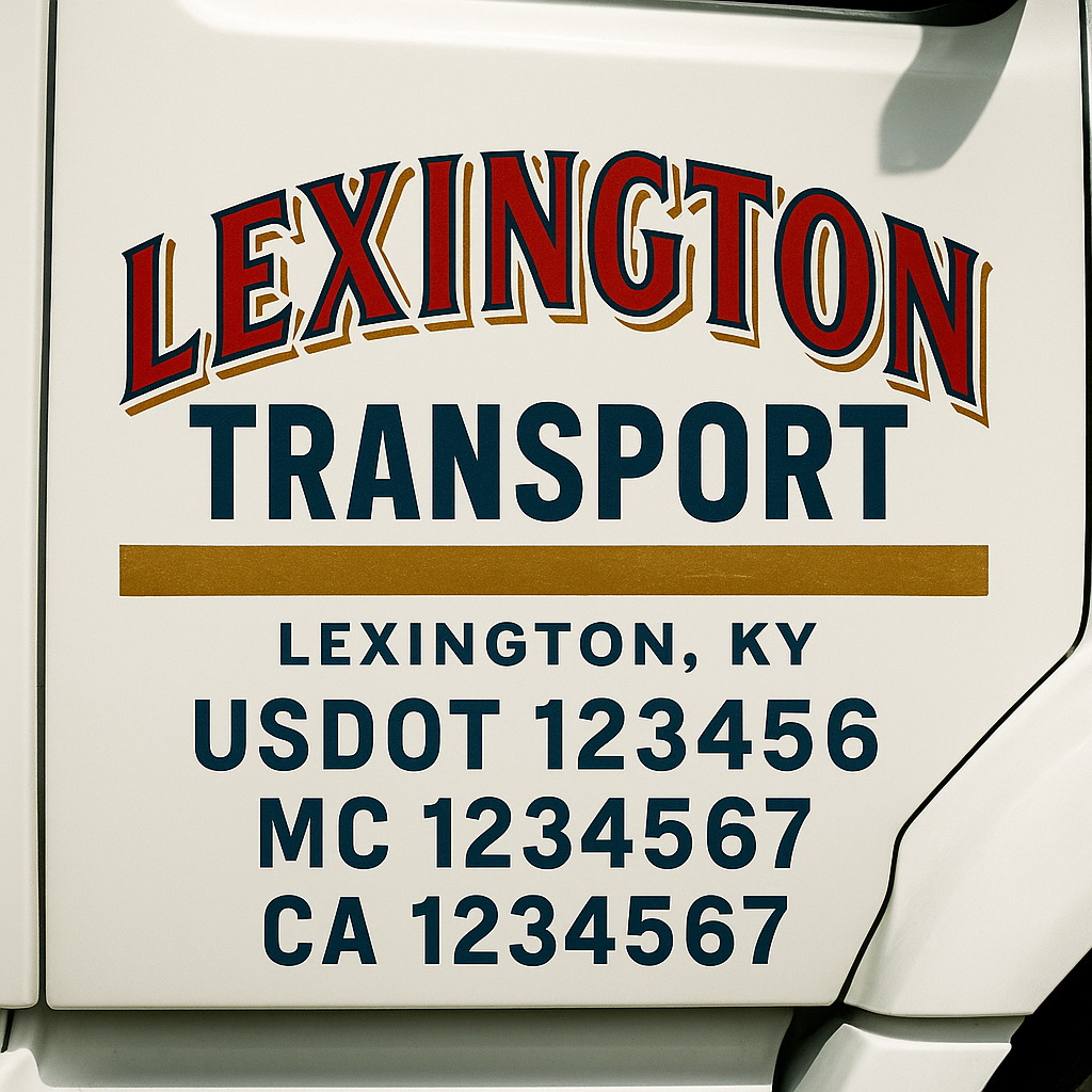 Custom Trucking, Logistics, Work Truck, Semi-Truck, Truck Door Decal Sticker Lettering (Set of 2)