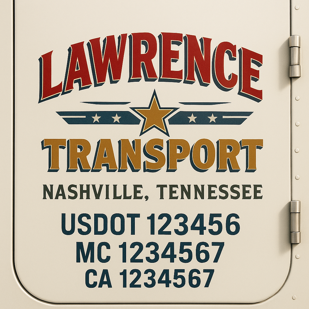 Custom Trucking, Logistics, Work Truck, Semi-Truck, Truck Door Decal Sticker Lettering (Set of 2)