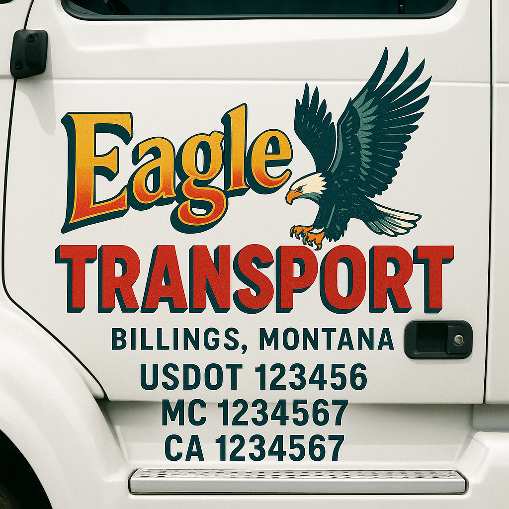 Custom Trucking, Logistics, Work Truck, Semi-Truck, Truck Door Decal Sticker Lettering (Set of 2)