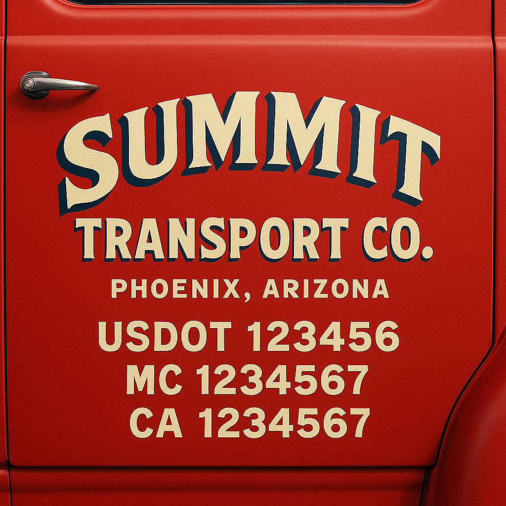 Custom Trucking, Logistics, Work Truck, Semi-Truck, Truck Door Decal Sticker Lettering (Set of 2)