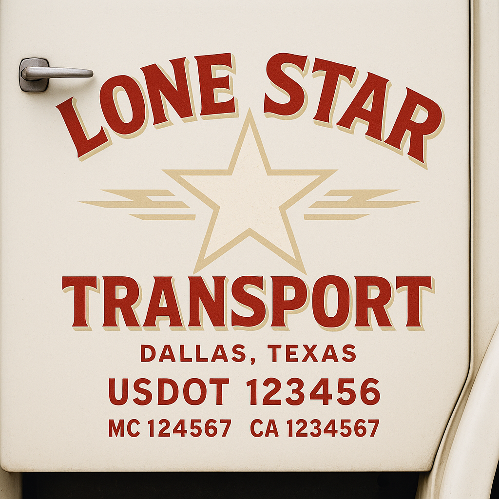 Custom Trucking, Logistics, Work Truck, Semi-Truck, Truck Door Decal Sticker Lettering (Set of 2)