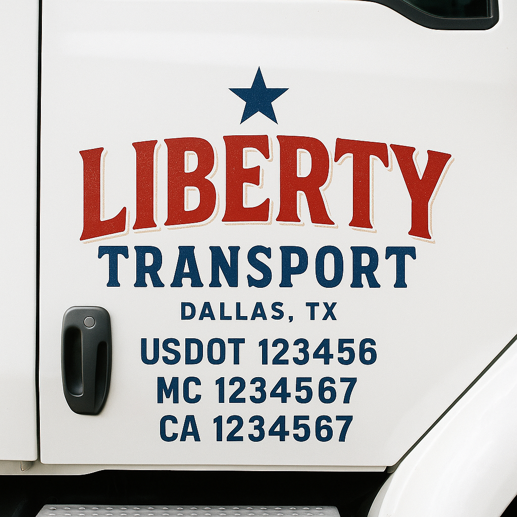 Custom Trucking, Logistics, Work Truck, Semi-Truck, Truck Door Decal Sticker Lettering (Set of 2)