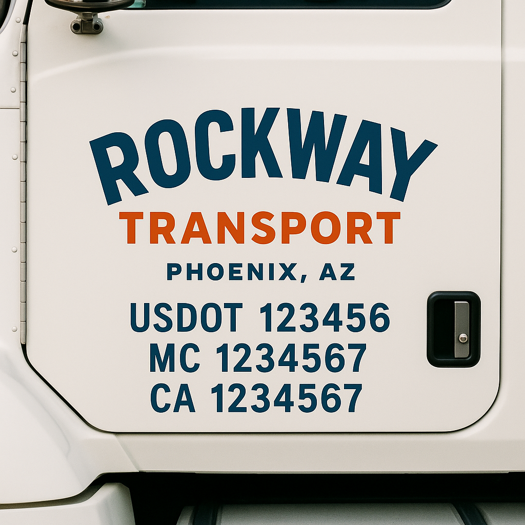 Custom Trucking, Logistics, Work Truck, Semi-Truck, Truck Door Decal Sticker Lettering (Set of 2)