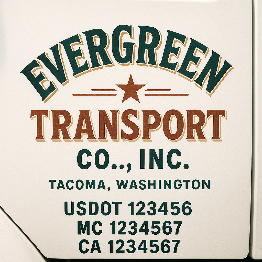 Custom Trucking, Logistics, Work Truck, Semi-Truck, Truck Door Decal Sticker Lettering (Set of 2)