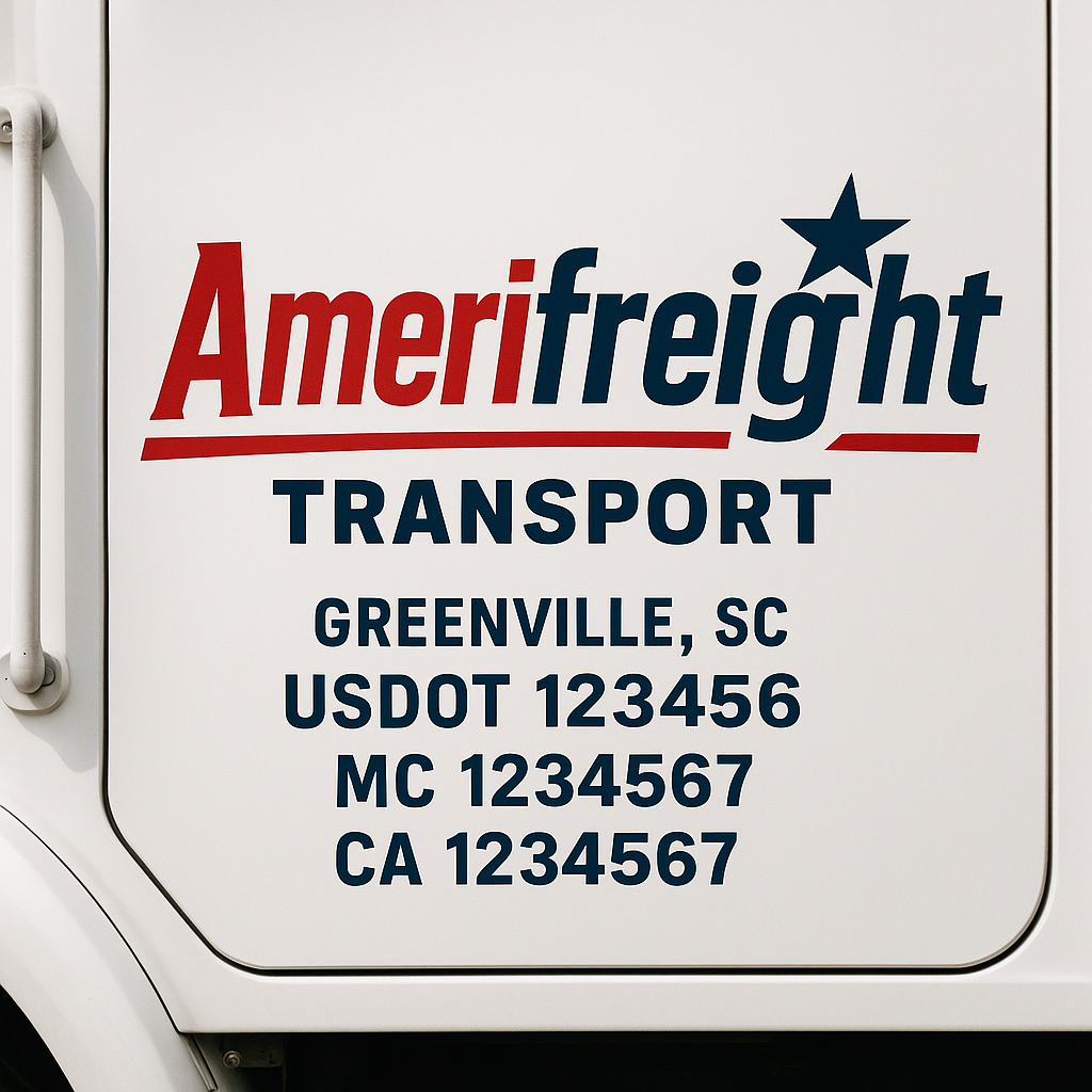 Custom Trucking, Logistics, Work Truck, Semi-Truck, Truck Door Decal Sticker Lettering (Set of 2)