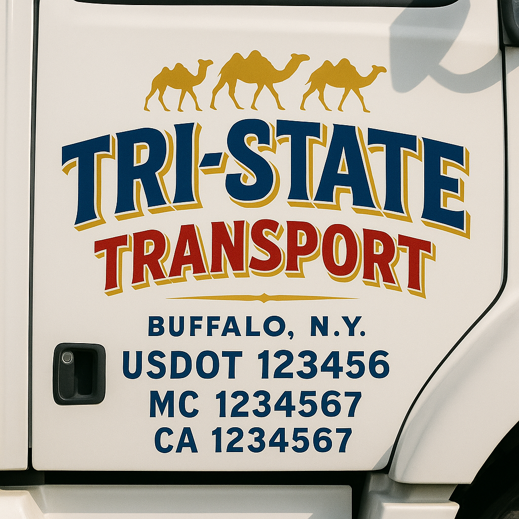 Custom Trucking, Logistics, Work Truck, Semi-Truck, Truck Door Decal Sticker Lettering (Set of 2)