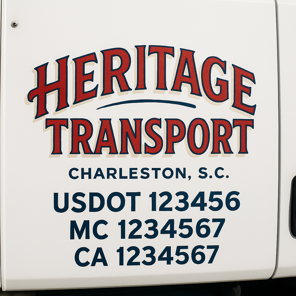 Custom Trucking, Logistics, Work Truck, Semi-Truck, Truck Door Decal Sticker Lettering (Set of 2)