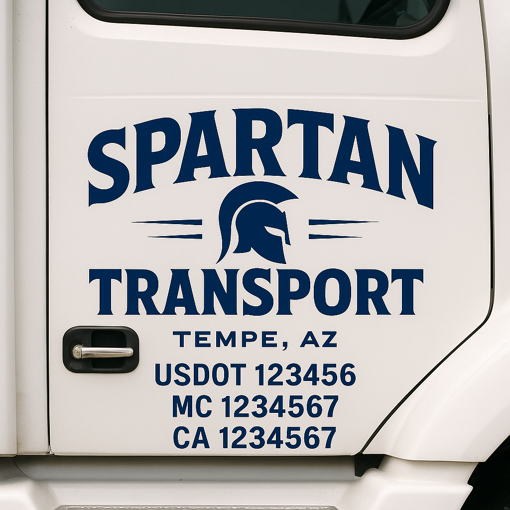 Custom Trucking, Logistics, Work Truck, Semi-Truck, Truck Door Decal Sticker Lettering (Set of 2)